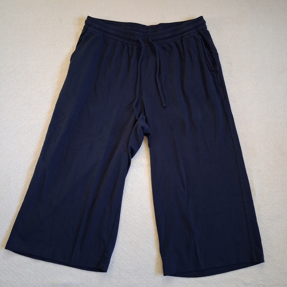 lands end knit sport wide leg pull on drawstring wide leg pants